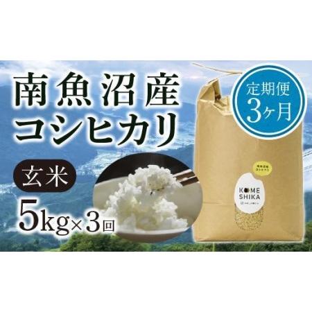 ふるさと納税 雪室貯蔵 南魚沼産コシヒカリ  玄米5kg×3回 新潟県