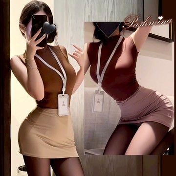 【❤︎新款美拉德秘書❤︎】贈胸牌OL套裝皮裙韓系套裝秘書套裝面試套裝職業裝職場套裝萬聖節服裝萬聖節衣服2937-02