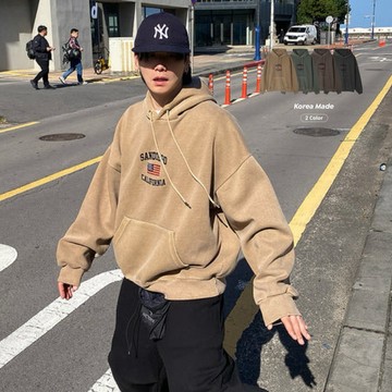 [HYC] 韓國 USA 字母刺繡 重磅 美式 寬鬆 水洗 帽衫 連帽衛衣 水洗棉 帽T 男女不拘【80805】