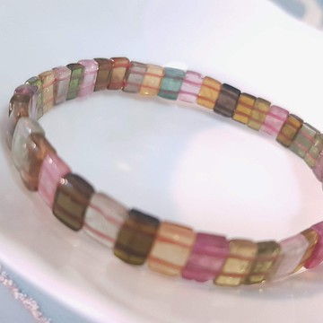 暖暖手作 -空氣水晶系列-透體彩碧璽手排-身心平衡