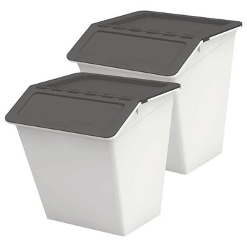 livinbox 大嘴鳥家用整理箱 MHB-3741L  黑灰色  410 x 375 x 418mm  2個