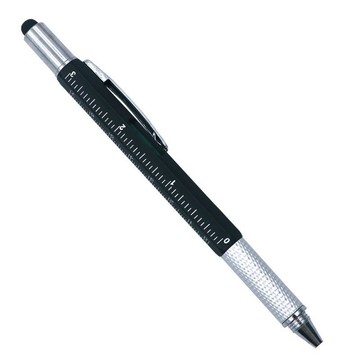 創意多功能6合1方形塑料工具筆圓珠筆鏍絲刀尺子水平儀觸屏筆