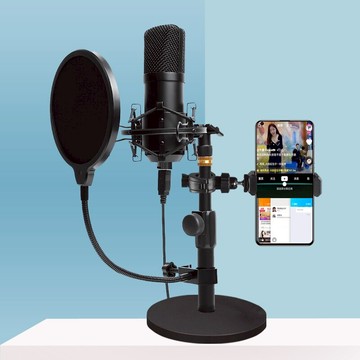 麥克風支架 麥克風架 直播支架 懸臂支架 麥克風支架桌面加重話筒架台式手機架直播電容麥防震架話筒架子『XY38992』