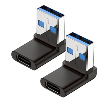 UniSync USB3.0公轉Type-C母 10Gbps高速轉接器 OTG讀卡機 立體彎  黑色  2個