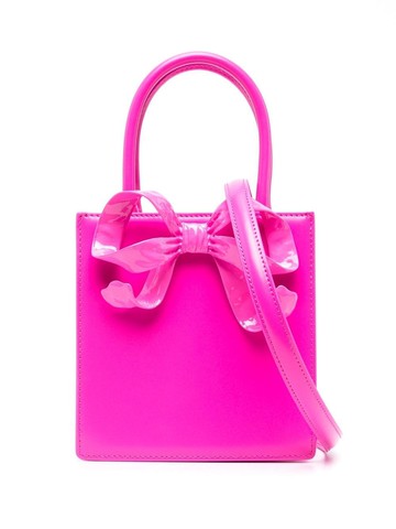 Self-Portrait - Bow Mini tote bag - women - Leather - One Size - Pink