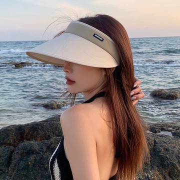 【SUNS】ins韓國時尚遮陽帽 美形帽網紅款 米白色 大簷防曬遮陽帽 S11