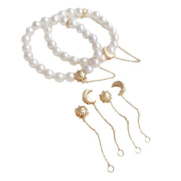 Ala-保色14K包金月亮太陽大孔珠掛鏈diy串珠手鏈隔珠時尚飾品沙金配件