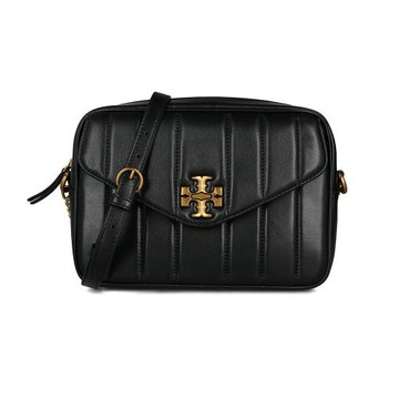 【TORY BURCH】素面絎縫皮革相機包-黑