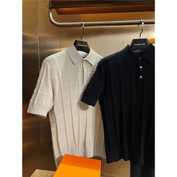 意式輕奢！ 80支進口紗線！外貿男裝夏季時尚休閑舒適針織短袖T恤