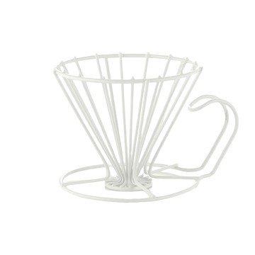 SHIMOMURA 下村 KOGU 極簡鏤線日製18-8不鏽鋼咖啡濾杯  2-6杯用 晨霧白  1個  2-6杯用