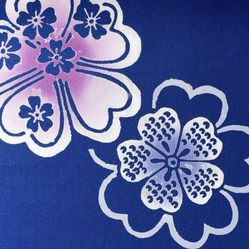 四季の花木染 祭 ゆかた 浴衣 反物 生地 約38cm幅×約12m 本染 注染 桜 