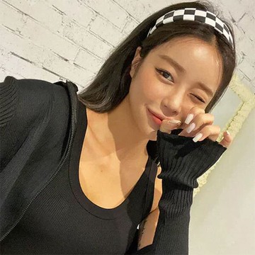 ANNAS 正韓 棋盤格 髮箍 黑白格子 格紋 網紅 韓國