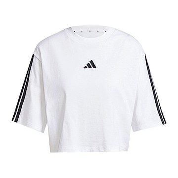 Adidas W 3S SJ TLR T JD4999 女 T恤 短版 短袖上衣 運動上衣 休閒短袖 落肩 白黑