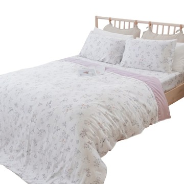 BUHO 布歐 TENCEL 300織100%純天絲寢具2件組 台灣製  單人  84 晚暮花庭  床包 + 枕套