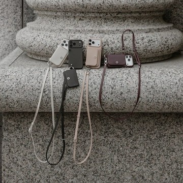 iPhone 18 Pouch M 錢包磁吸掛繩手機殼 Pro_黑色