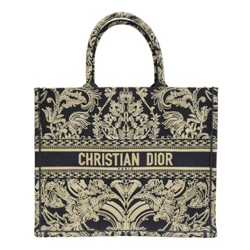 Dior 迪奧 黑色 緹花帆布 Book Tote 肩背包 M1286ZEQJ_M91 【二手名牌BRAND OFF】