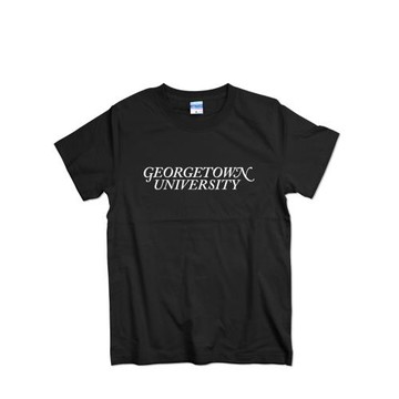 喬治城大學校服Georgetown University短袖T恤夏季純棉圓領文化衫
