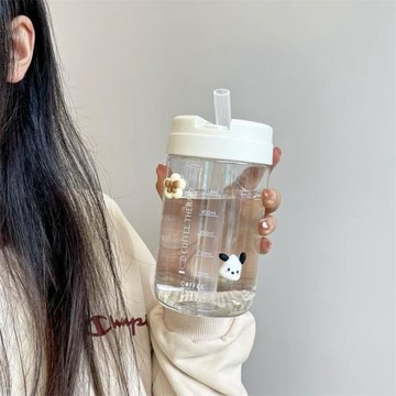 耐高溫防摔運動水杯子高顏值水杯便宜帶手提茶隔吸管杯包郵到包郵