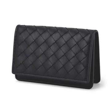 BOTTEGA VENETA經典編織小羊皮卡片夾(黑色)
