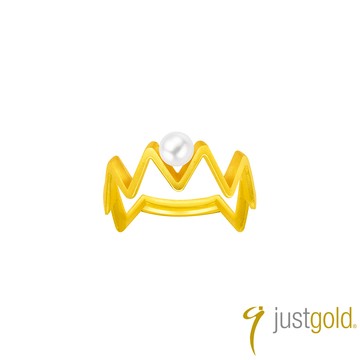 【Just Gold 鎮金店】鎏光．稜光 Infinity Luxe 黃金戒指