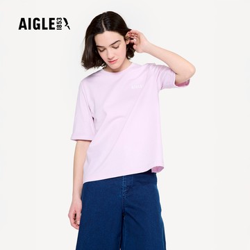 【AIGLE】女 快乾抗菌短袖T恤｜AG-4P222A092 粉紫 (女 T恤 抗菌 快乾)