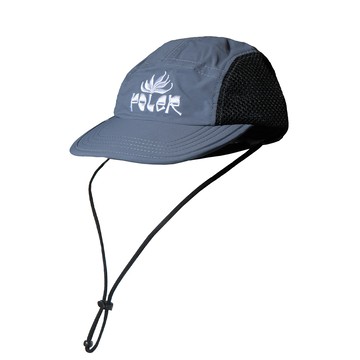 日本限定 POLER 2WAY DRAWCORD SURF CAP 風格戶外穿搭老爹帽 / 防曬透氣五片帽 / 灰藍色