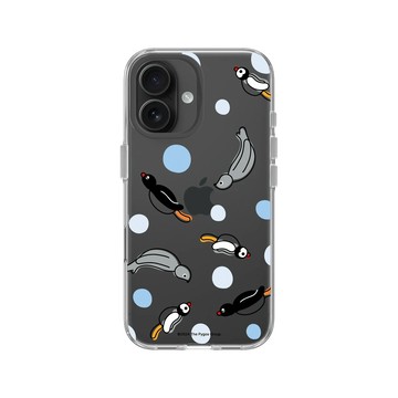 iPhone 16 Clear Case（相機按鈕） 透明 - Pingu 企鵝家族 - 一起游泳