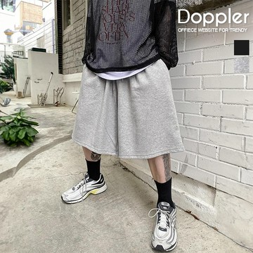韓國 重磅寬鬆闊腳棉短褲 抽繩腰圍 男女可穿【PAD132】現貨+預購