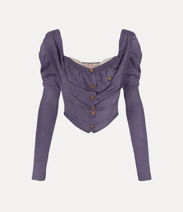 Vivienne Westwood Bea Corset Cardigan Merino Wool / Silk Lavender 46 Women