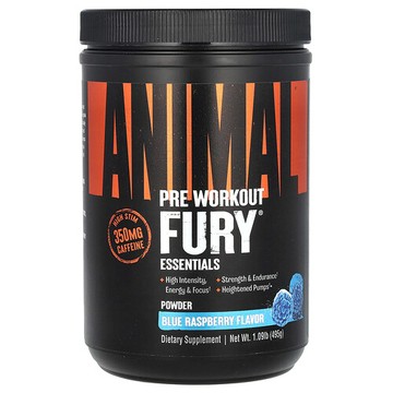 Animal, Fury®，必需鍛鍊前配方，藍樹莓味，1.09 磅（495 克）