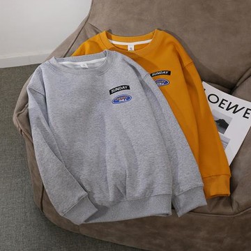 清倉衛衣女秋冬新款韓版學生寬松加絨加厚圓領無帽套頭百搭長袖衫