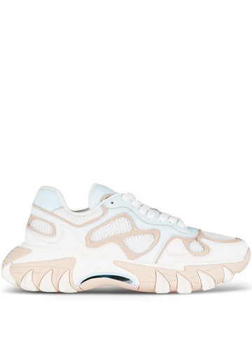 Balmain - B-East leather sneakers - women - Suede/CALFSKIN/Neoprene/Rubber/Fabric/Mesh - 35 - White