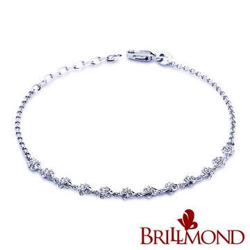 【BRILLMOND】鑽石手鍊 30分 白K金 花型(天然鑽石總重30分)