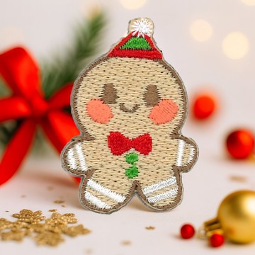 【薑餅寶寶刺繡貼紙 | 迷你尺寸 | 可直接貼】
