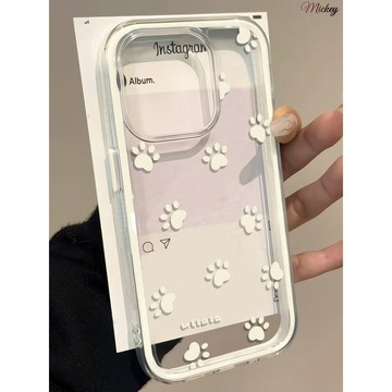 卡通小爪印適用蘋果16Pro/17Air手機殼iPhone15Plus/17女13/12/11