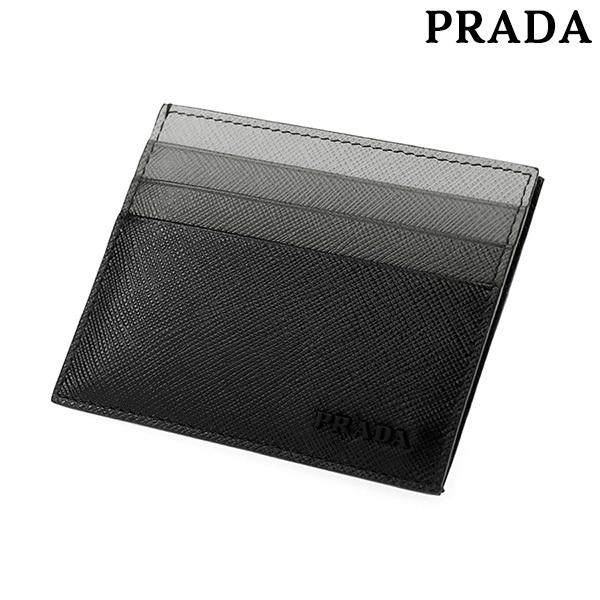 新品 プラダ PRADA カードケース サフィアーノ トライアングル ネロ