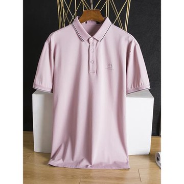 高端尾貨！撞色設計！男士休閑商務字母刺繡POLO衫大氣百搭短袖潮