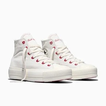 CONVERSE CTAS LIFT HI VINTAGE WHITE/EGRET VDAY 女休閒鞋 白-TWA19058C