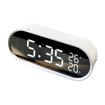 mooas LED 鏡面時鐘 溫度濕度顯示  白色