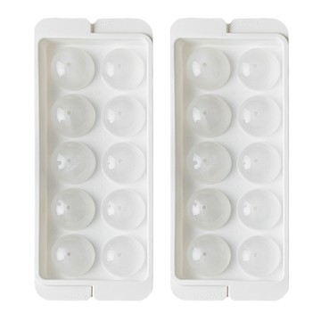 KOKUBO 小久保 球型製冰盒 輕鬆製作球形冰塊 適用於威士忌、雞尾酒  White  23 x 9 x 4cm  2個