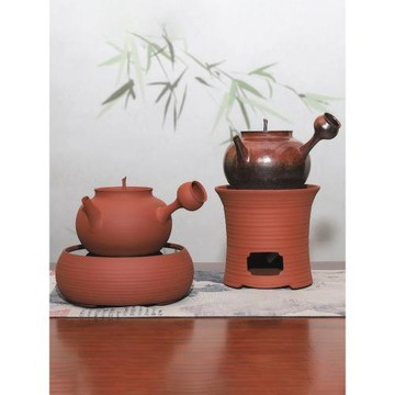 紅泥手拉電陶茶爐煮茶器家用煮茶爐復古中式煮茶砂銚壺茶藝具電爐