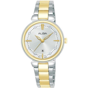 ALBA 雅柏 典雅簡約時尚女錶/銀X半金/30mm (VJ22-X459K/AH7EV8X1)