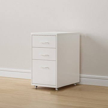 《C&B》鋼鐵斯特附輪三抽屜櫃(五色可選)純白