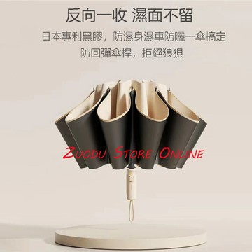 【左都】透明環 大防曬傘 晴雨兩用傘 黑膠降温 抗UV 反向傘 防回彈 德國紅點獎 防紫外線 不透光 醫美防曬 遮陽傘