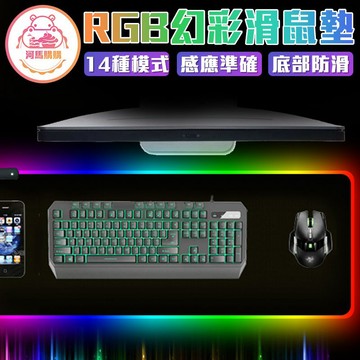 RGB電競炫光滑鼠墊 LED七彩炫光 RGB 加長版電競滑鼠墊 遊戲滑鼠墊 電競發光 滑鼠鍵盤墊 電競 【00757】