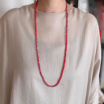賦予活力、點燃熱情的紅珊瑚與紅珍珠的協奏曲長項鍊