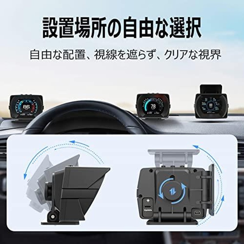 GIGC OBD2 メーター、タコメーター、車 ヘッドアップディスプレイ多機能デジタル マルチメーター、障害診断、警告機能付き（日本語版） |  LINEブランドカタログ