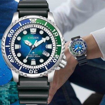 CITIZEN 星辰 千彩之海 UNITE with BLUE 限量 PROMASTER 光動能200米潛水錶 BN0166-01L