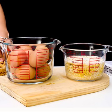 FOREVER LIFE 耐熱玻璃量杯2入組 ( 500ml*1 / 1000ml*1 )