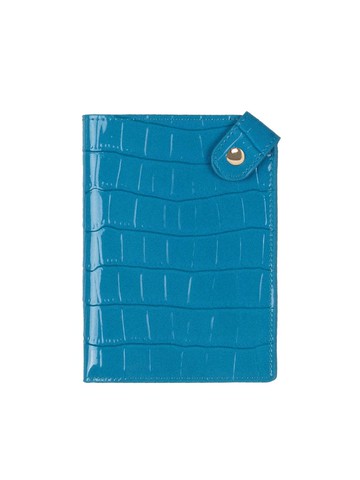 Matiere leather passport wallet Blue
